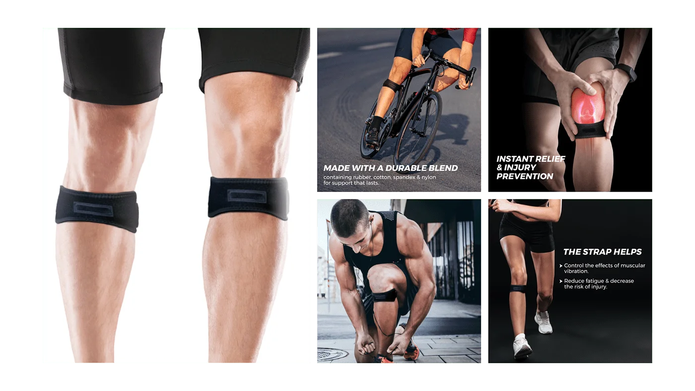 Knee-support listing image design from the AMZEXACT portfolio