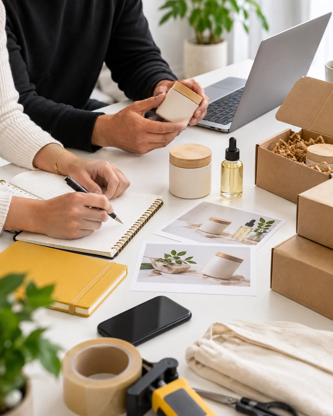 Ecommerce planning with product research and packaging
