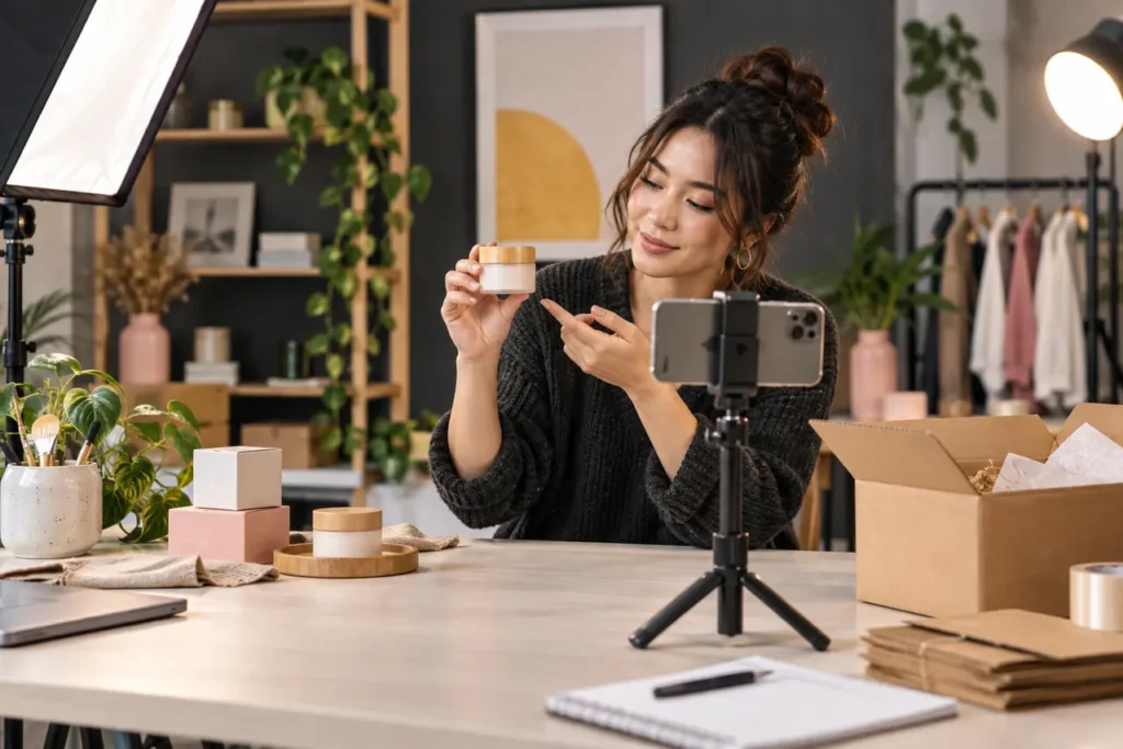 TikTok Shop content and ecommerce product page